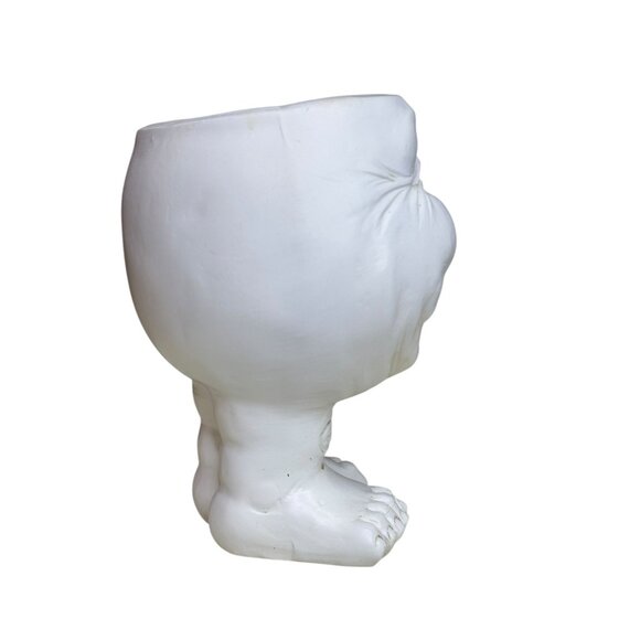 Whimsical White Resin Face Planter With Feet - Picture 7 of 11